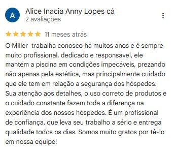 Avaliação de cliente